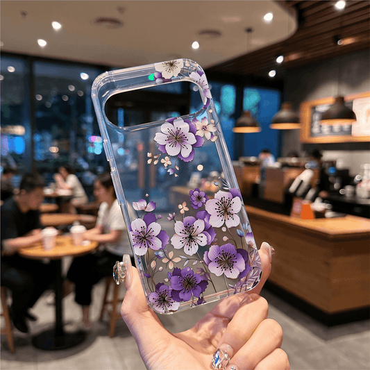 JT Elektroplettert Blomster Laser Transparent Deksel for Google Pixel 9/10 Serie