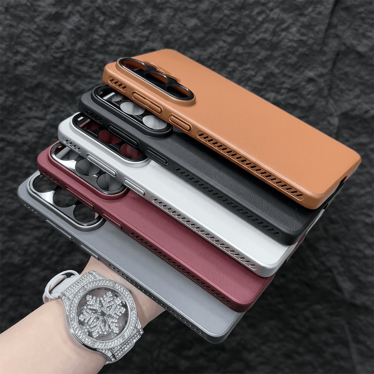 AEROVEIL Veganskinn-deksel for Samsung Galaxy S24/S25/S26 Ultra