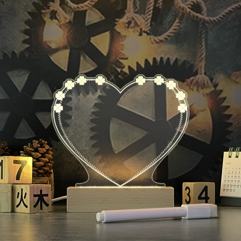 Nattbordslampe med kreativ notatbrett