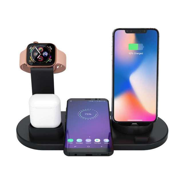 4in1 Ladestasjon for iPhone, Airpods, Watch...