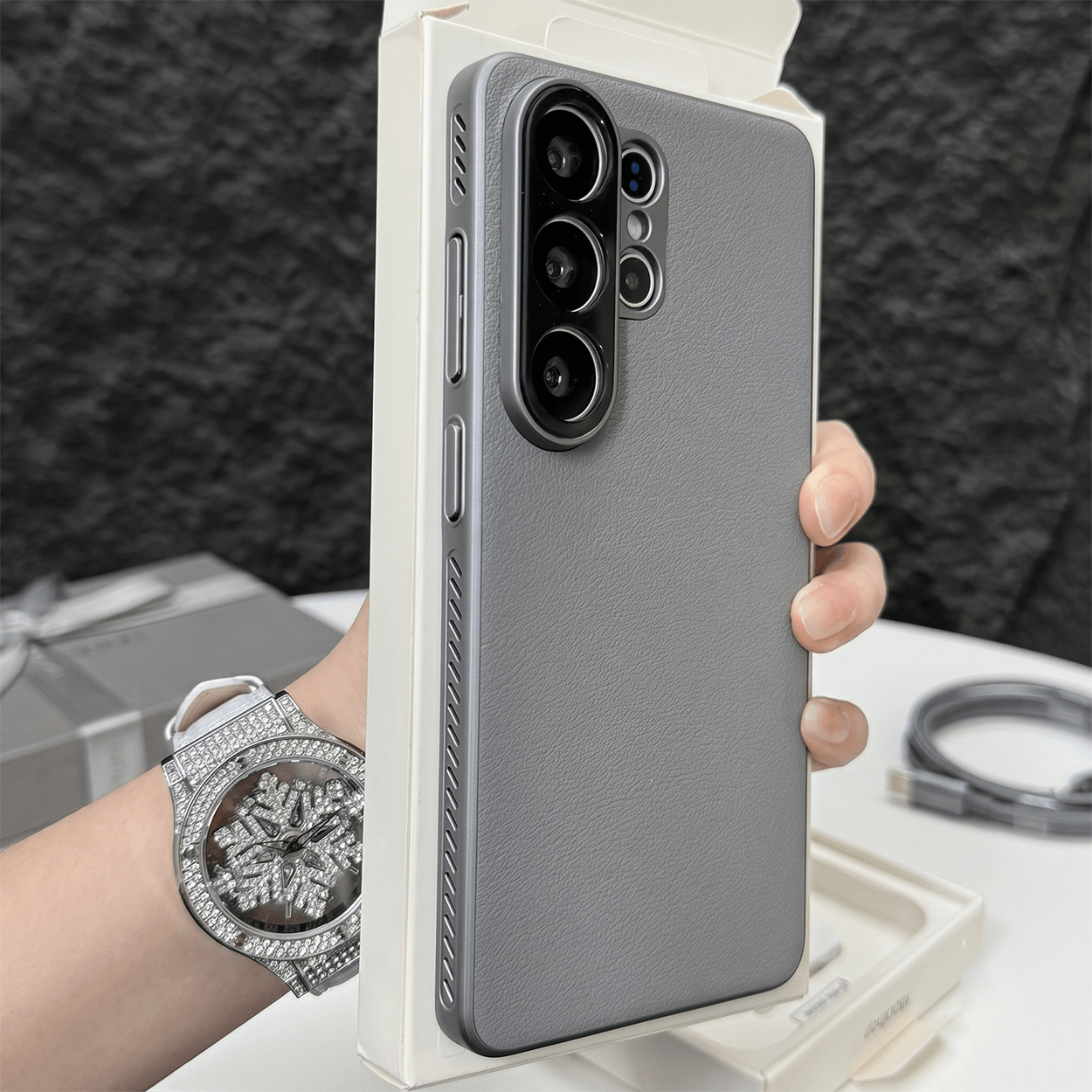 AEROVEIL Veganskinn-deksel for Samsung Galaxy S24/S25/S26 Ultra