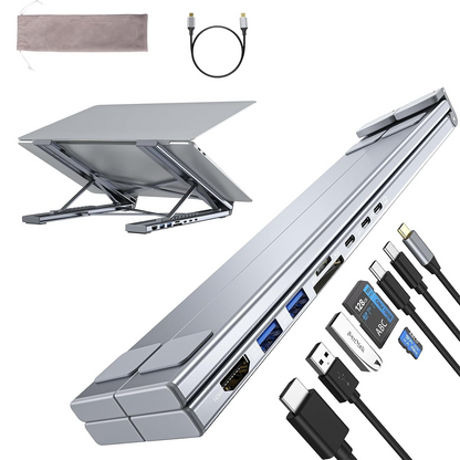 8-i-1 USB-C Laptop dokkingstasjon med stativ