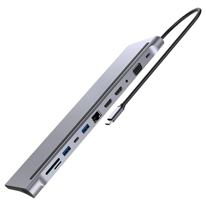 12-i-1 USB-C Hub dokkingstasjon