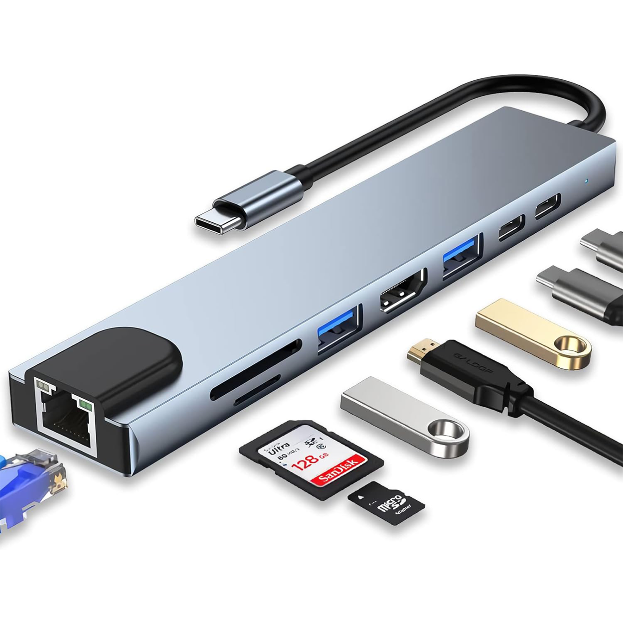 SZPACMATE 8-in-1 USB-C-hub