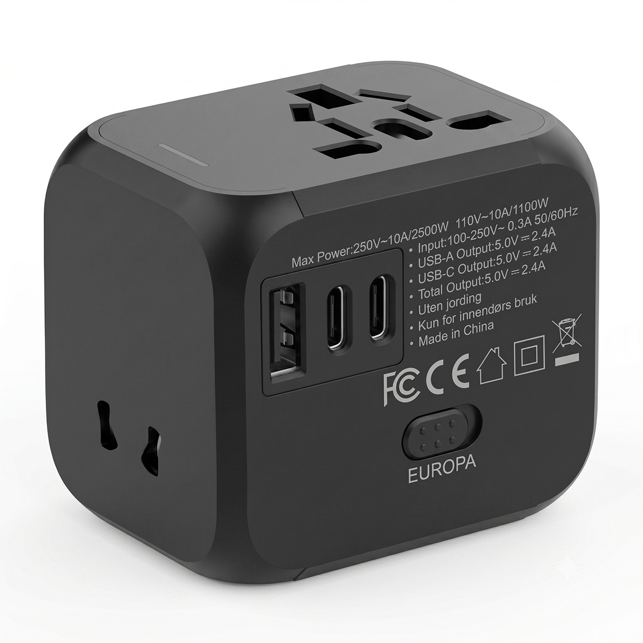 Adrinfly SA17-227H010 Universell Reiseadapter