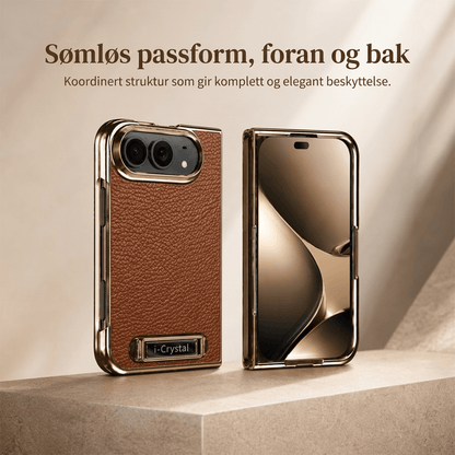 i-Crystal PU-skinn Elektroplettert Sammenleggbart Deksel til Apple iPhone Duo