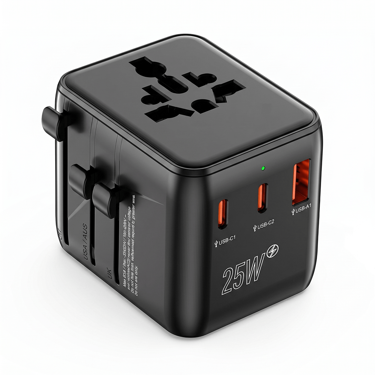 Universal Travel Plug Adapter 1005DC – 25W PD GaN Alt-i-ett universell reiseadapter