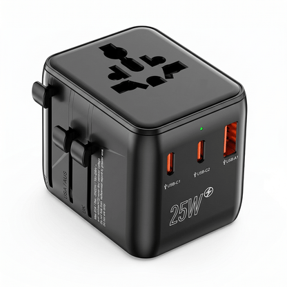 Universal Travel Plug Adapter 1005DC – 25W PD GaN Alt-i-ett universell reiseadapter