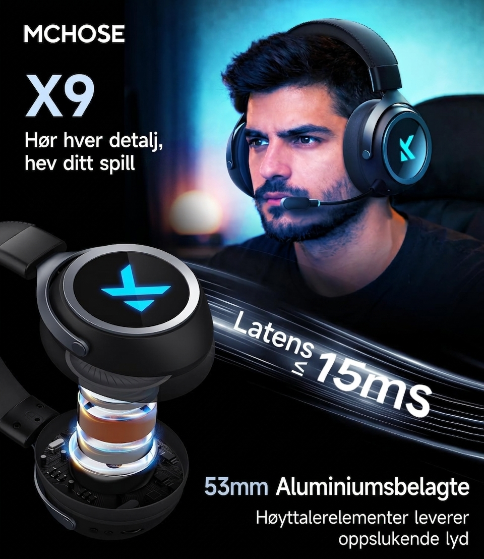 MCHOSE X9 trådløst spillheadset
