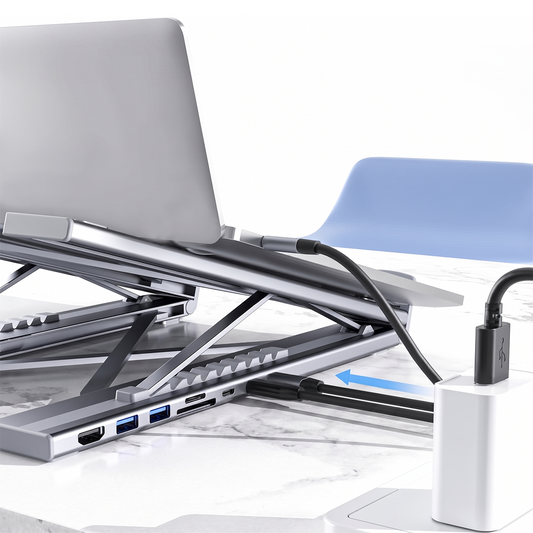 8-i-1 USB-C Laptop dokkingstasjon med stativ