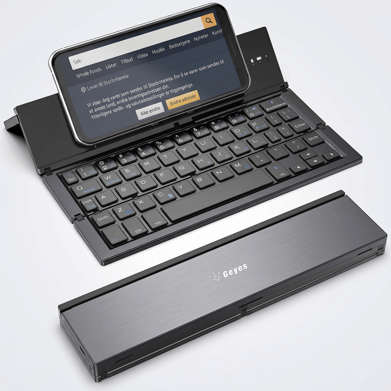 B.O.W GK608 Sammenleggbart Bluetooth-tastatur
