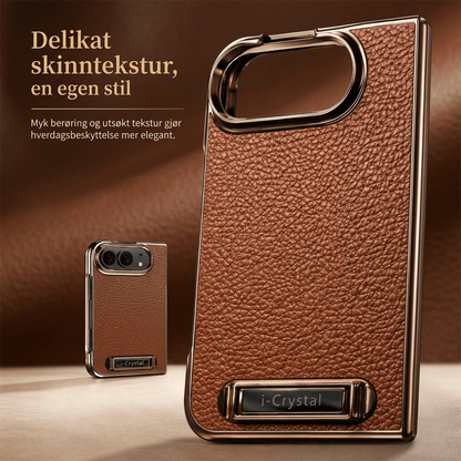 i-Crystal PU-skinn Elektroplettert Sammenleggbart Deksel til Apple iPhone Duo