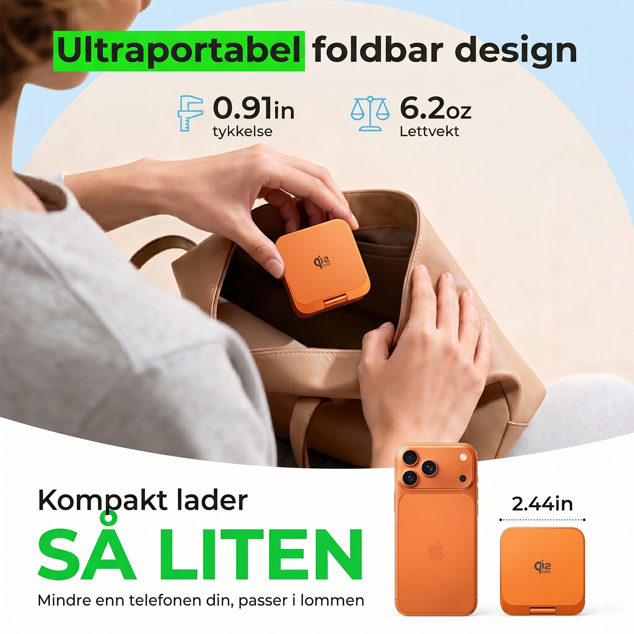 3-i-1 magnetisk trådløs ladestasjon