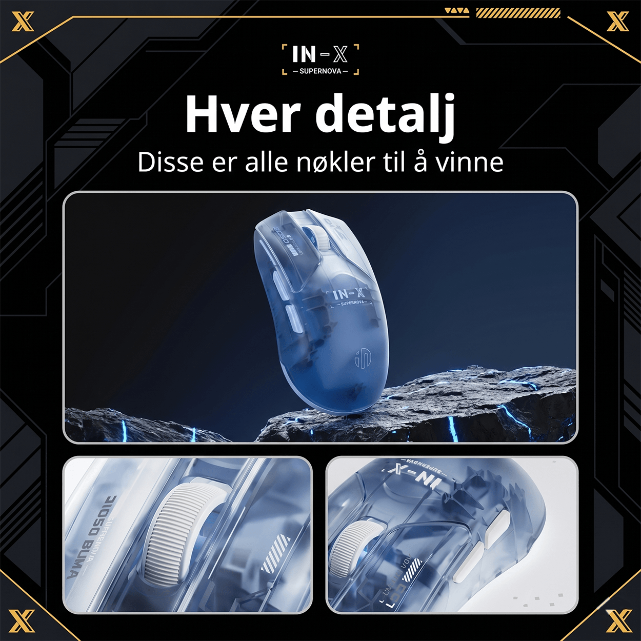 inphic IN-X SE trådløs spillmus (500mAh)