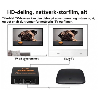FDBV 4K UHD HDMI Splitter 1 inn 2 ut