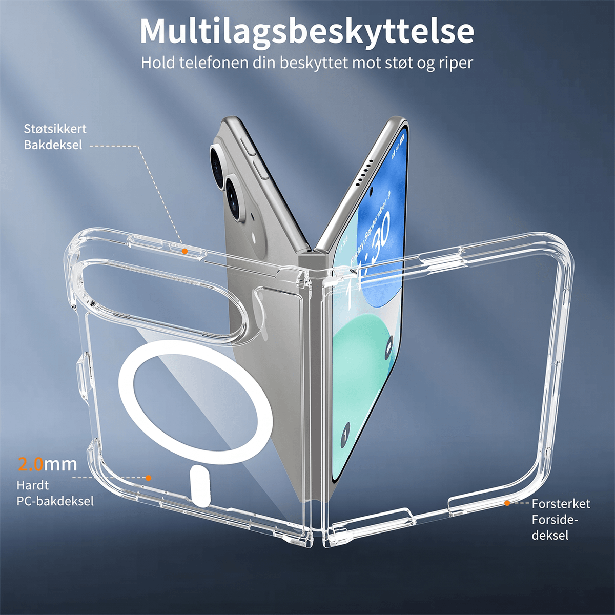 CLARIVUE-deksel til Apple iPhone Duo (MagSafe-kompatibel (Magnetisk) / Standard (Ikke-magnetisk))