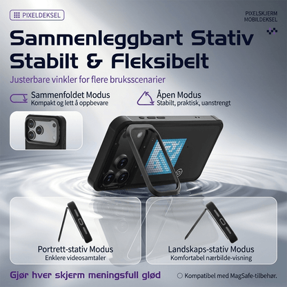 LUMIPIX Bluetooth-kompatibelt LED Pixel-deksel med fotstøtte for Apple iPhone