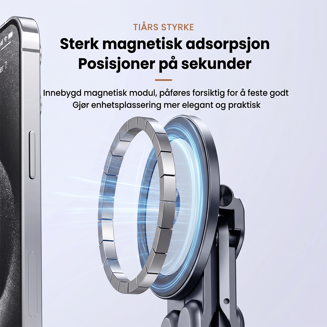 Sammenleggbart magnetisk stativ for telefon, nettbrett og laptop