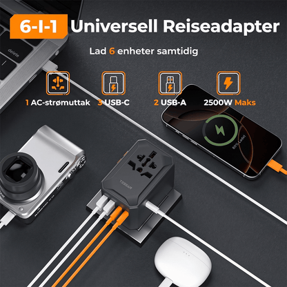 TESSAN WTA07 Universell reiseadapter