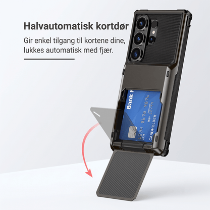 VaultCase PC-vippedeksel med korthlomme for Samsung S-serie