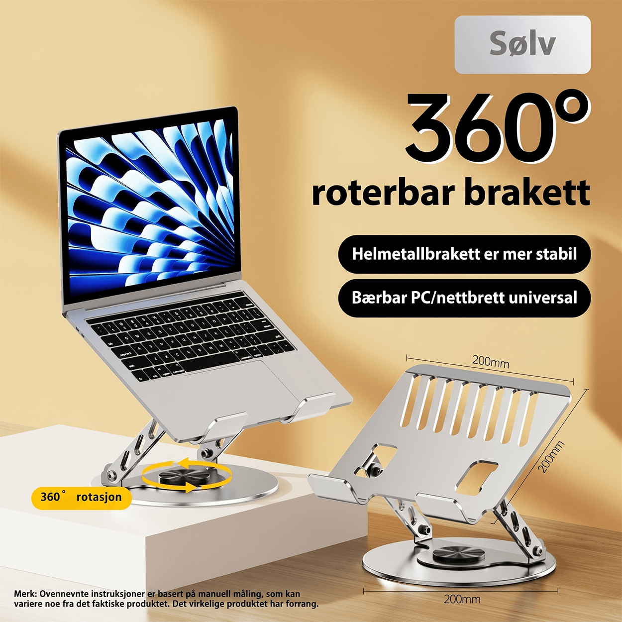 ROSLINY 360° Rotating Aluminum Alloy Laptopstativ
