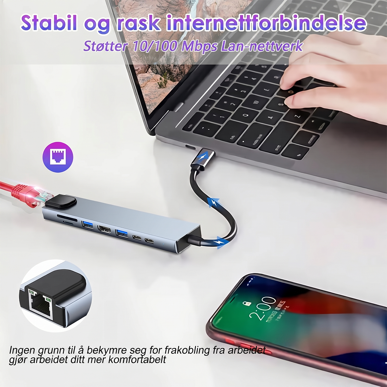 SZPACMATE 8-in-1 USB-C-hub