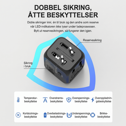 Adrinfly SA17-227H010 Universell Reiseadapter
