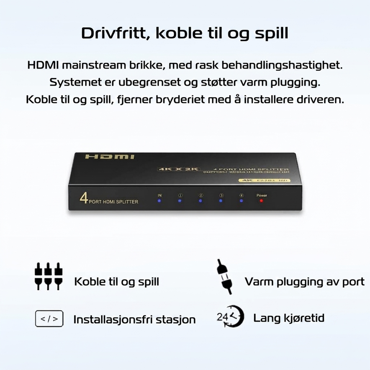 YITROX YT-SP104 4K HDMI-splitter 1 inn 4 ut