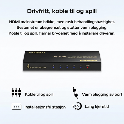 YITROX YT-SP104 4K HDMI-splitter 1 inn 4 ut
