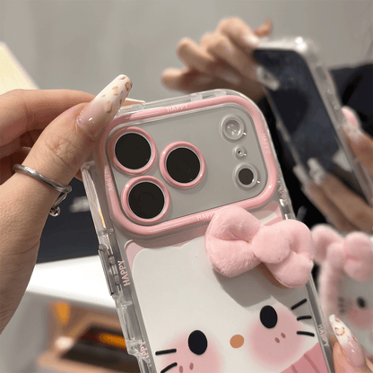MiraLume iPhone-deksel med Pom-Pom og Speilstativ