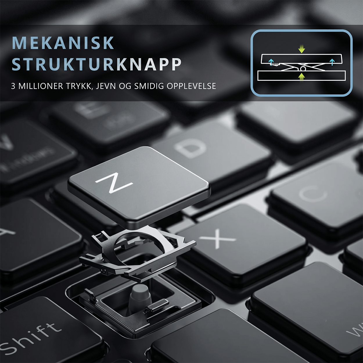 B.O.W GK608 Sammenleggbart Bluetooth-tastatur