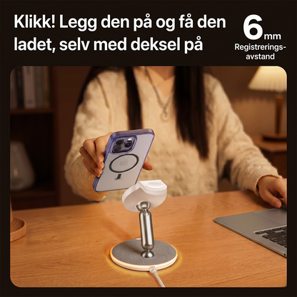 3-i-1 magnetisk trådløs ladestasjon