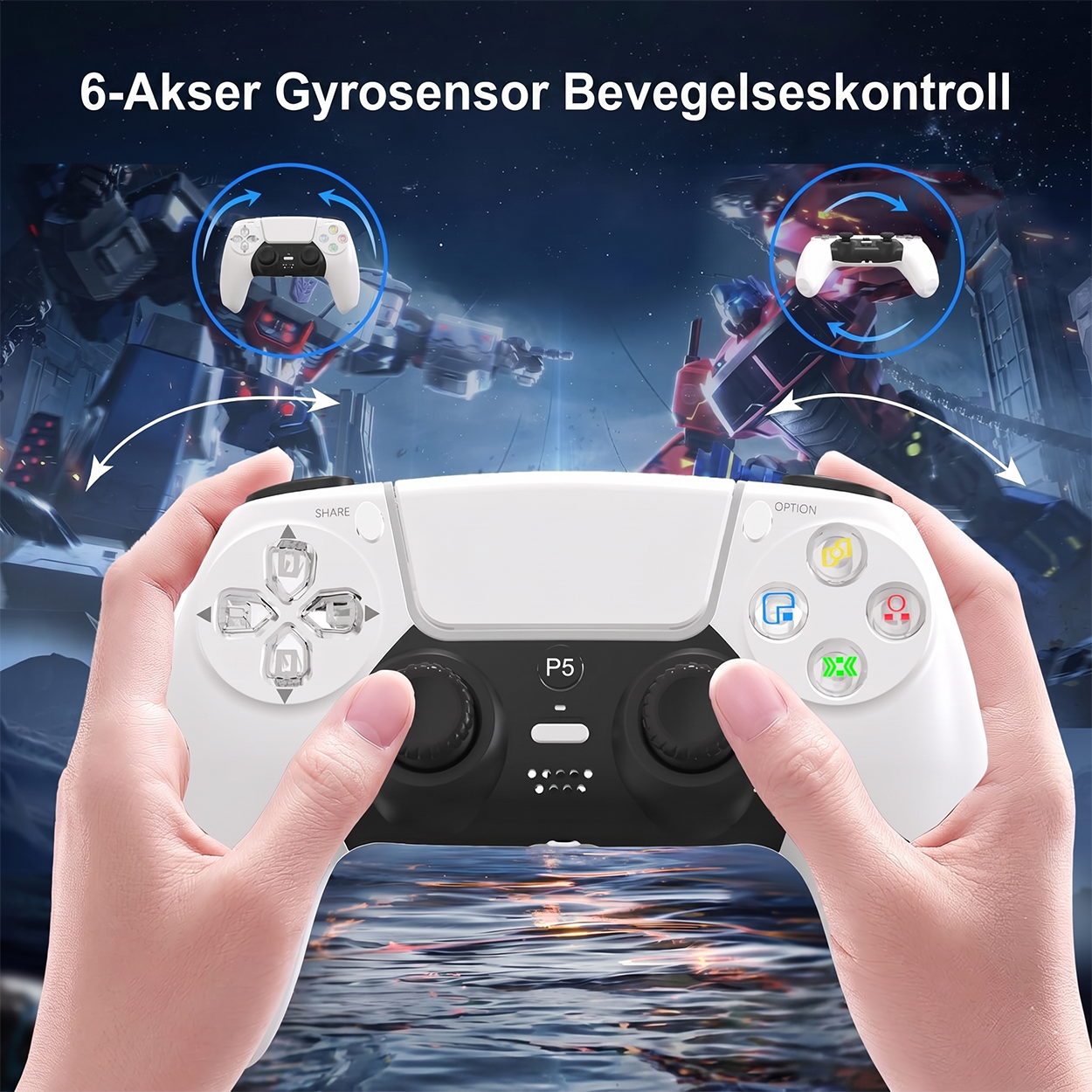 P49 Trådløs Spillkontroller for PS4