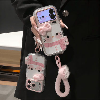MiraLume iPhone-deksel med Pom-Pom og Speilstativ