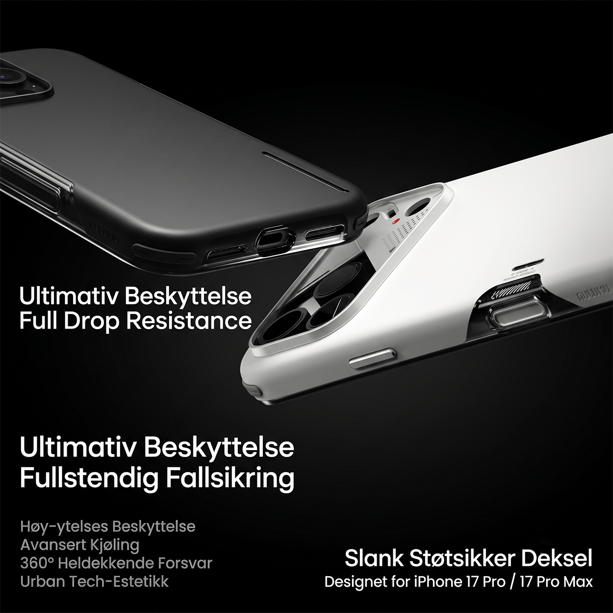 Aulumu A17 Støtsikkert Deksel til iPhone 17 Pro / Pro Max