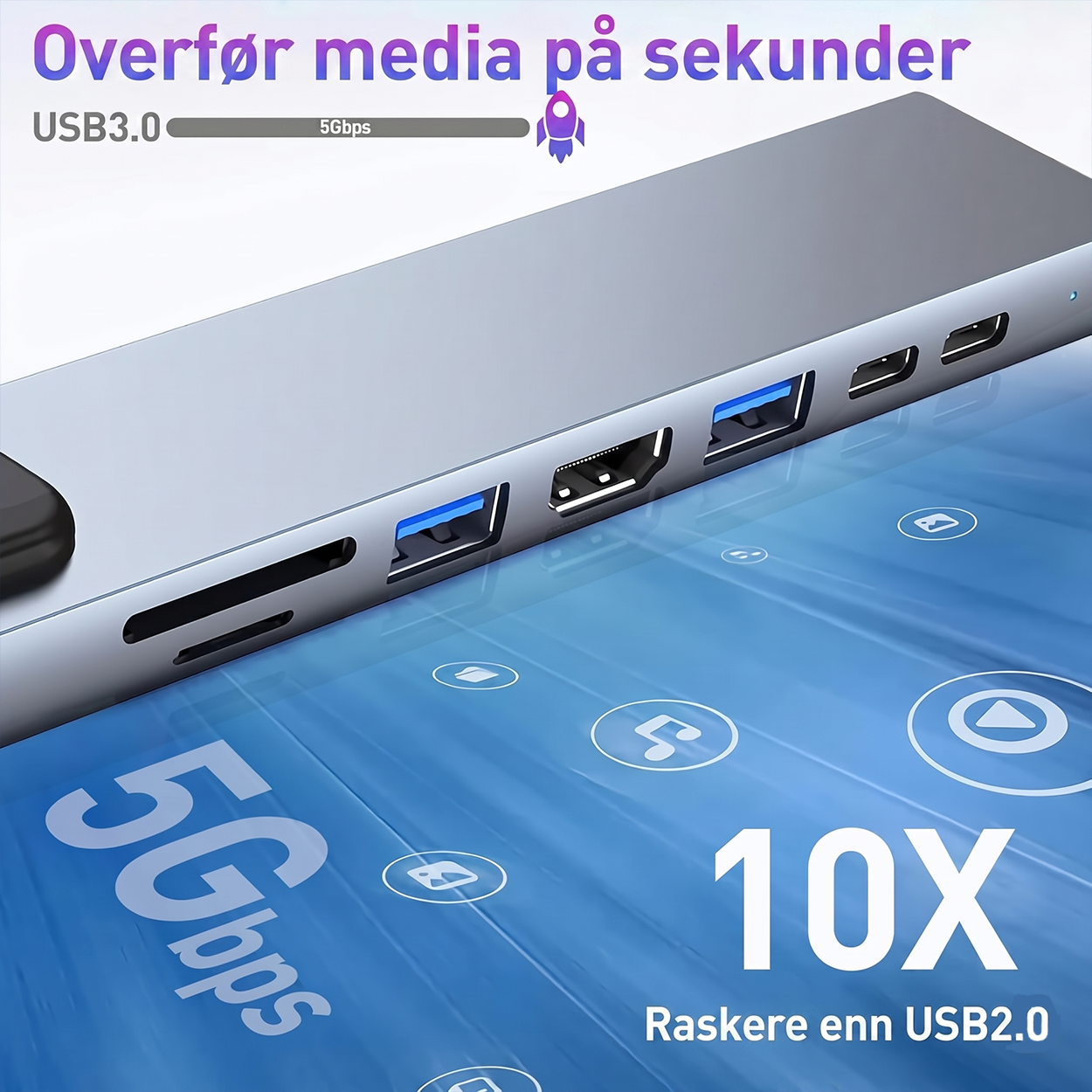 SZPACMATE 8-in-1 USB-C-hub