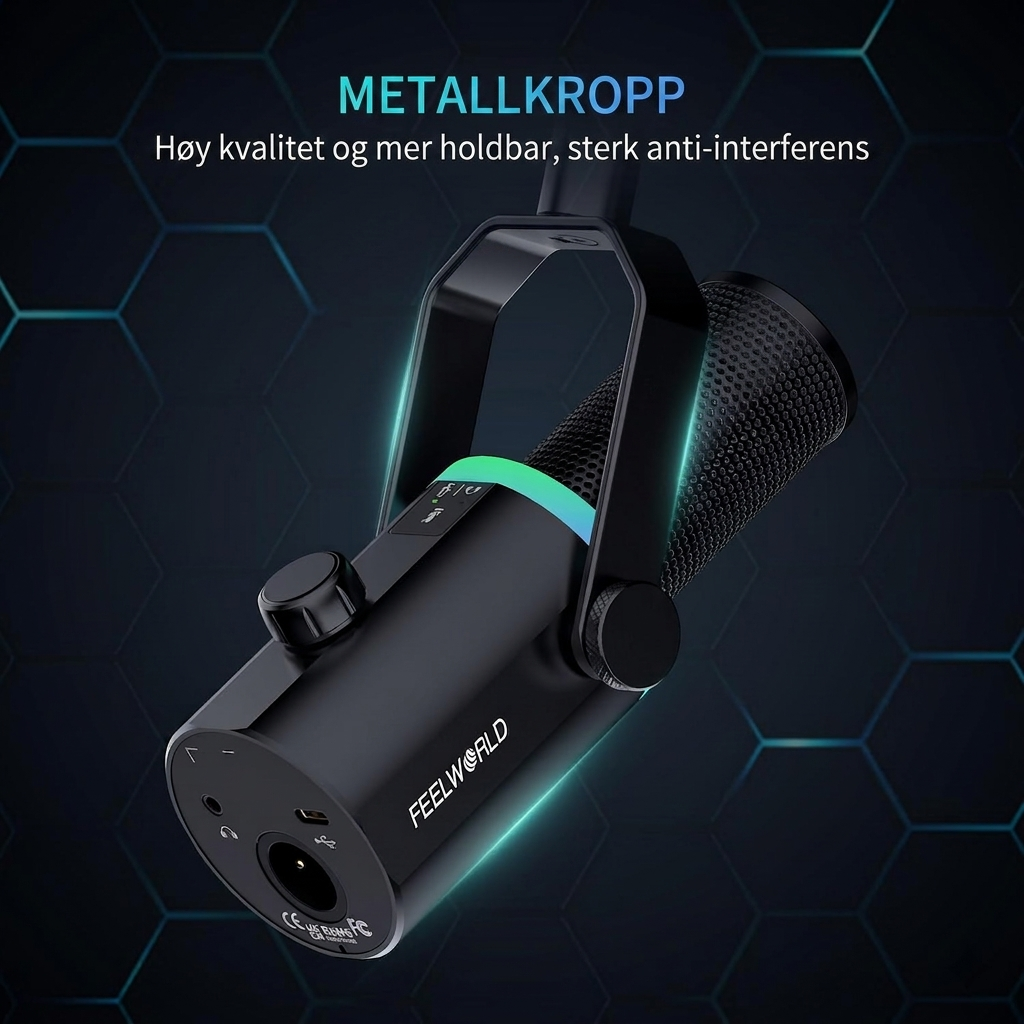 FEELWORLD PM1 XLR USB Dynamisk Mikrofon