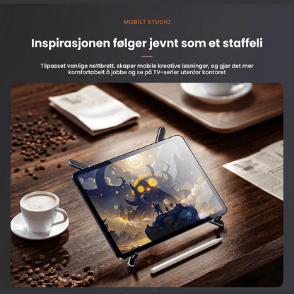 Sammenleggbart magnetisk stativ for telefon, nettbrett og laptop