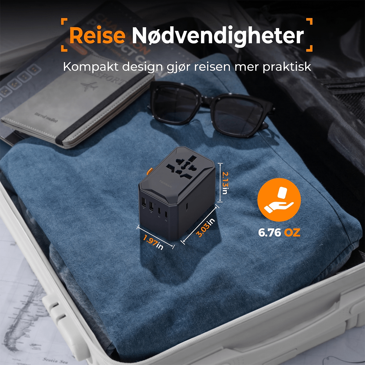 TESSAN WTA07 Universell reiseadapter