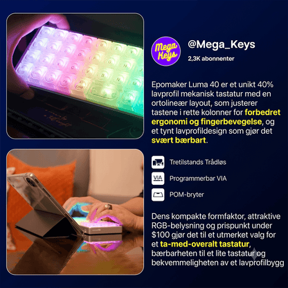 EPOMAKER Luma40 Lavprofil mekanisk tastatur