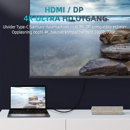 12-i-1 USB-C Hub dokkingstasjon