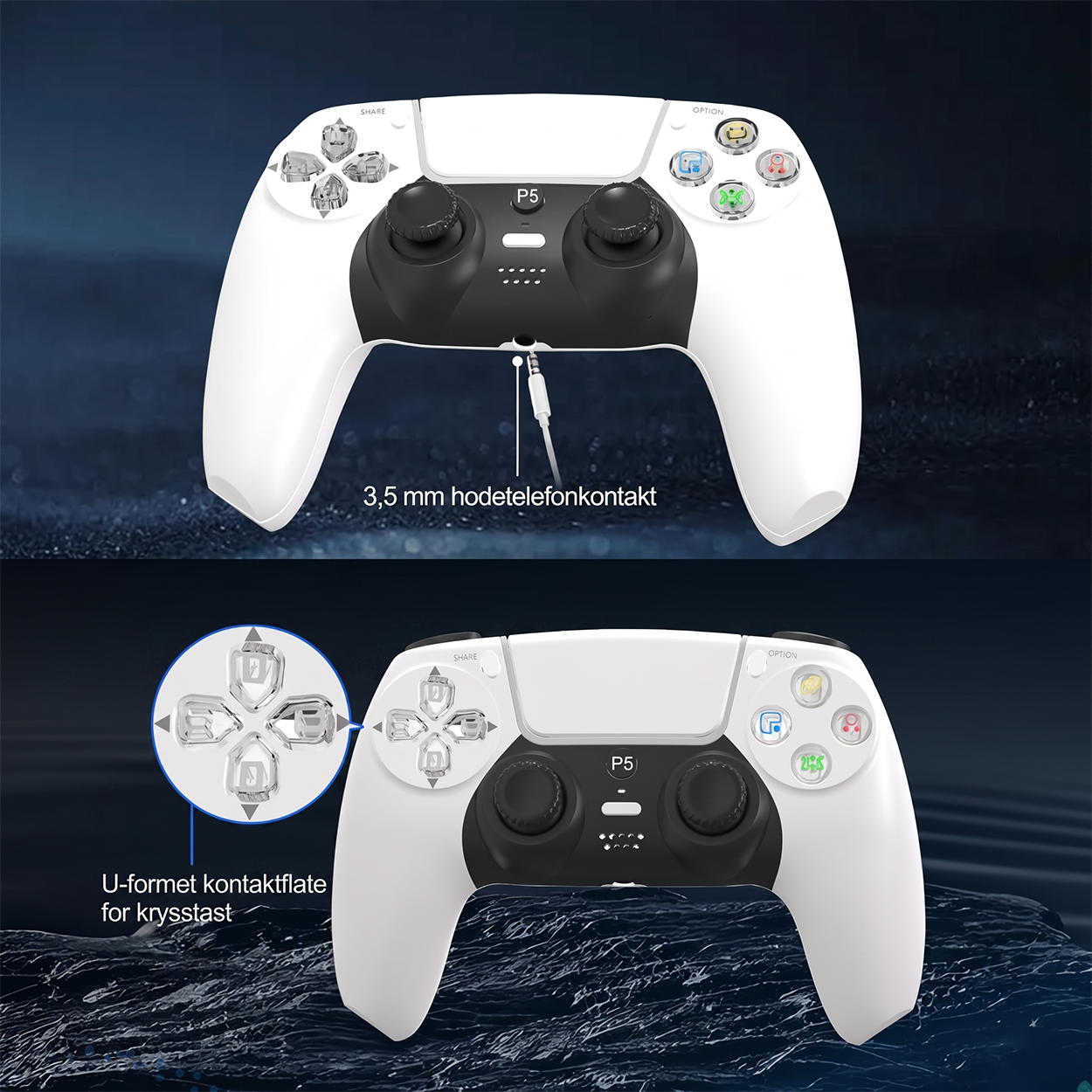 P49 Trådløs Spillkontroller for PS4