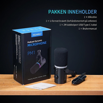 FEELWORLD PM1 XLR USB Dynamisk Mikrofon