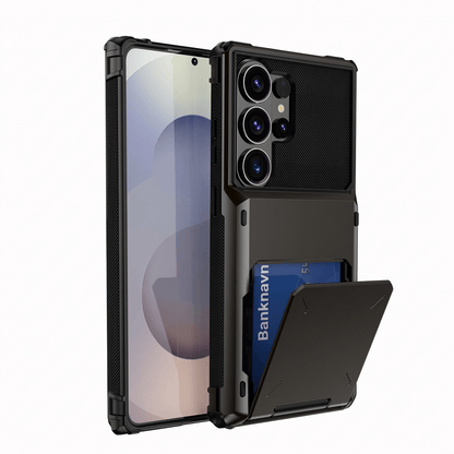 VaultCase PC-vippedeksel med korthlomme for Samsung S-serie