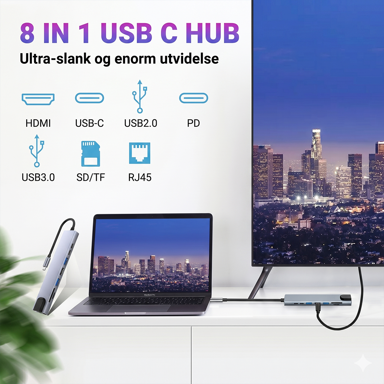 SZPACMATE 8-in-1 USB-C-hub