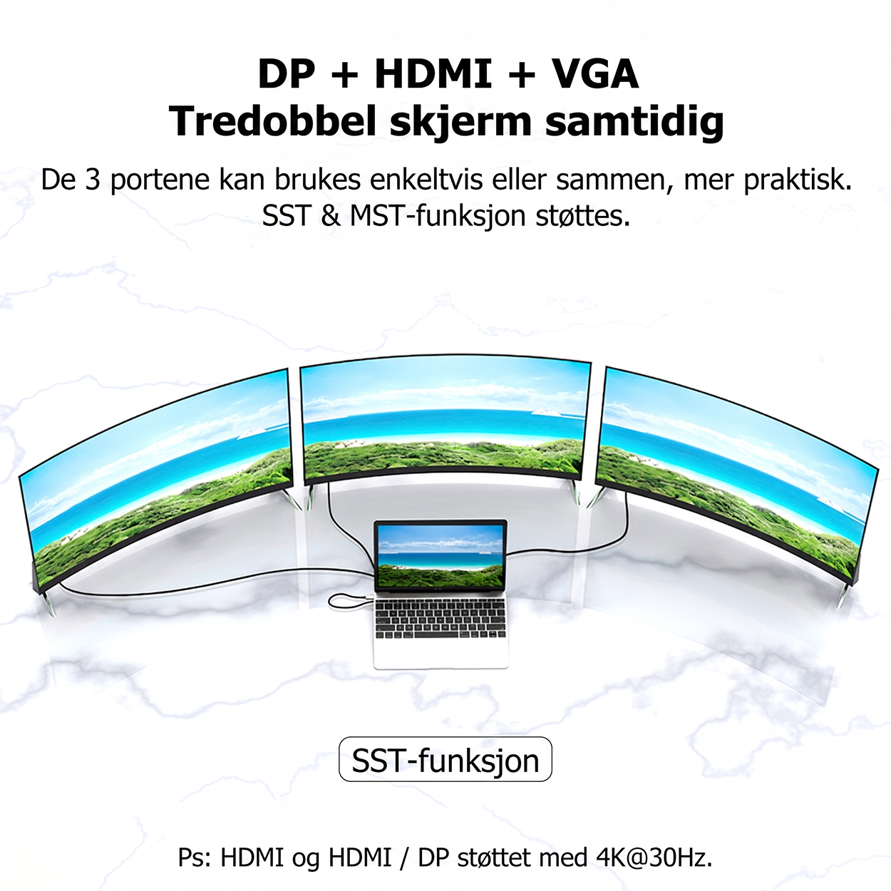 12-i-1 USB-C Hub dokkingstasjon