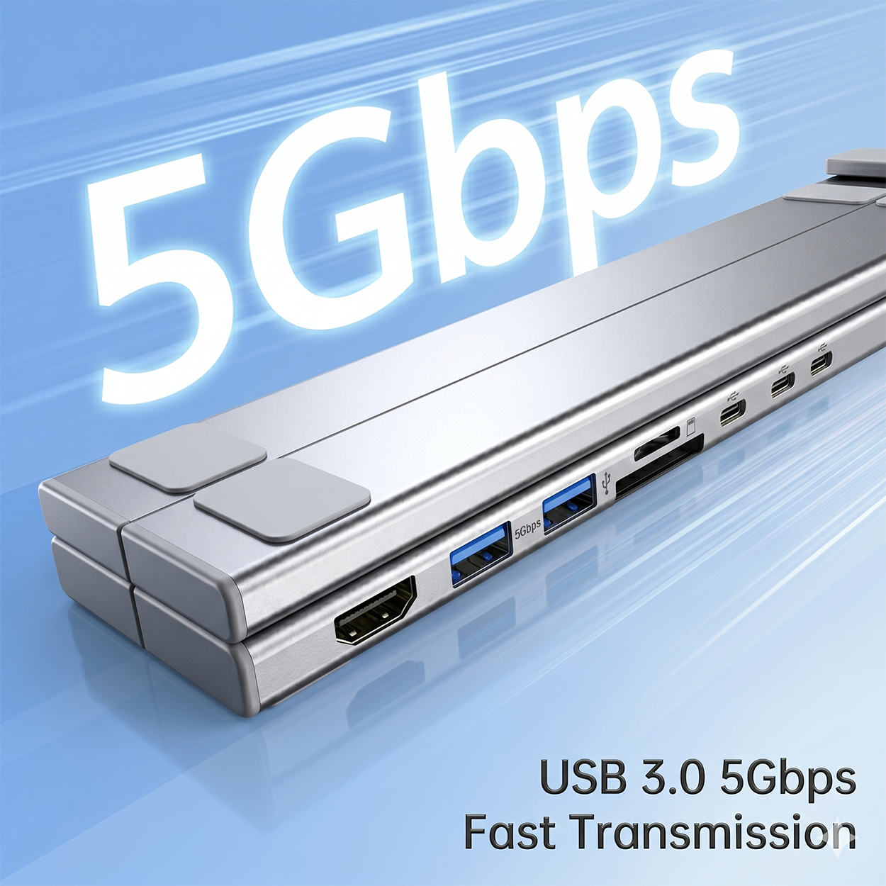 8-i-1 USB-C Laptop dokkingstasjon med stativ