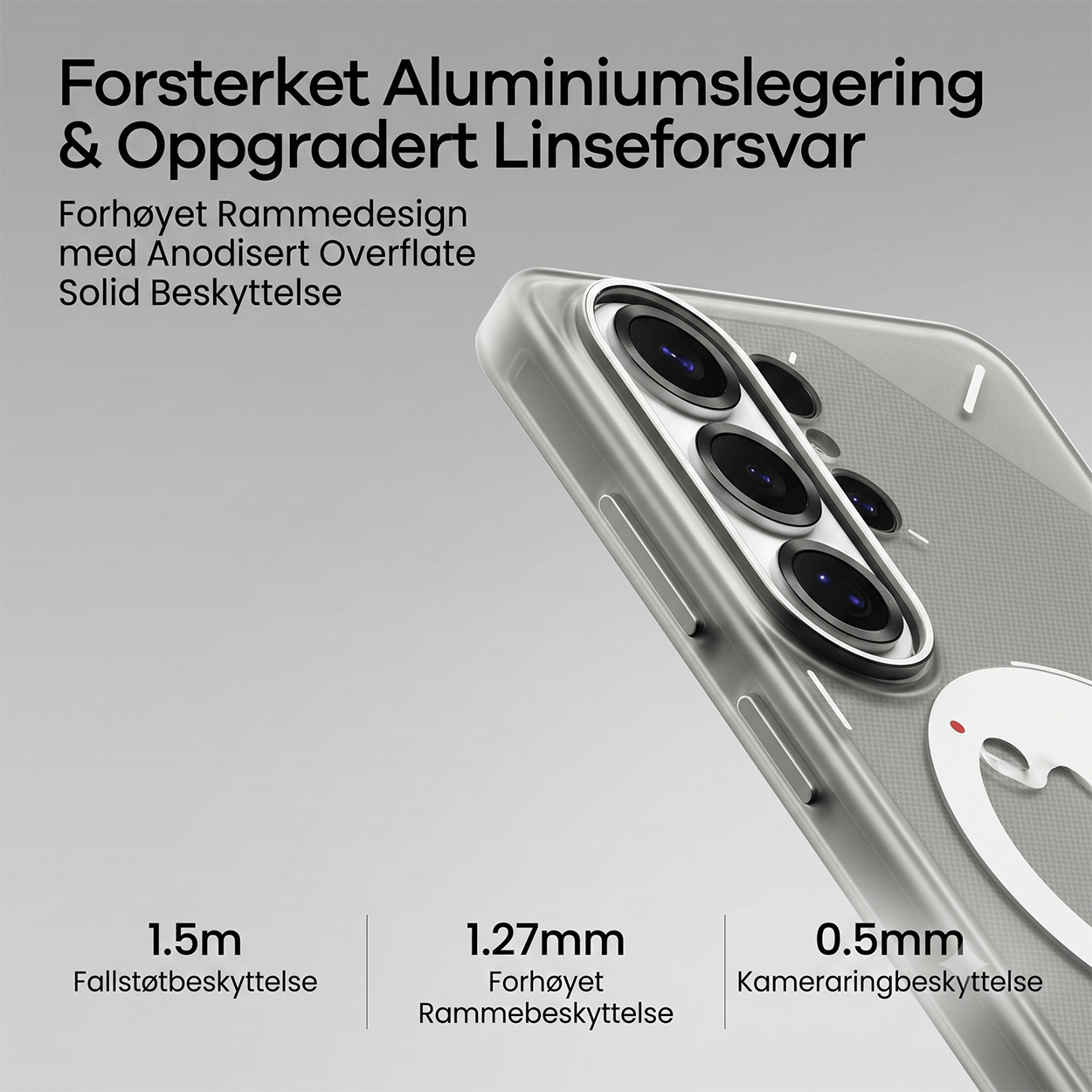 Aulumu S26 Ultra Galaxy Magnetisk deksel (Gjennomsiktig grå)
