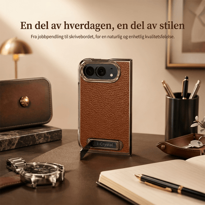 i-Crystal PU-skinn Elektroplettert Sammenleggbart Deksel til Apple iPhone Duo