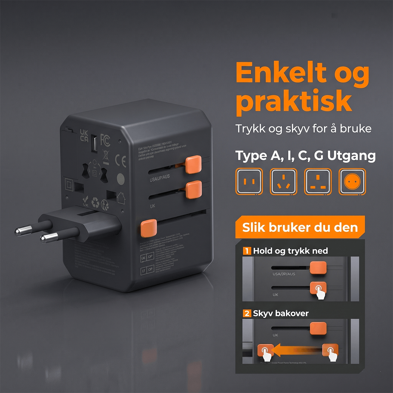 TESSAN WTA07 Universell reiseadapter